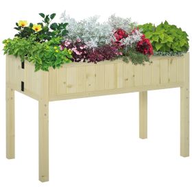 Garden Planter Wood Rectangular Folding Outdoor Workstation with Drainage Hole 45.25'' x 22'' x 30''