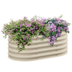 3.5' x 2' x 1.4' Galvanized Raised Garden Bed Kit, Outdoor Metal Elevated Planter Box with Safety Edging, Easy DIY Stock Tank for Growing Flowers