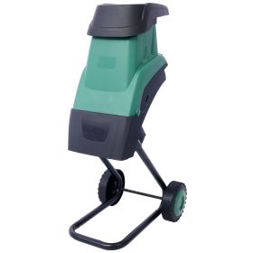 15Amp Electric Wood Chipper/Shredder with Wheels Electric Garden Shredder Portable Chipping Width Collection Bag, Double Sided Blade System