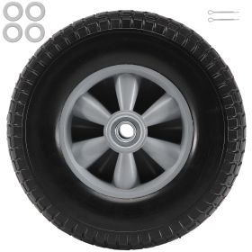 Solid PU Run-Flat Tire Wheel, 10", 2-Pack, 180 lbs Dynamic Load, 220 lbs Static Load, Flat Free Tubeless Tires and Wheels for Hand Truck, Utility
