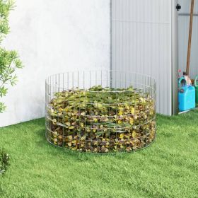 Garden Composter Silver Galvanized steel Large Breathable Design