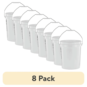 5 Gallon Round Utility Bucket, Comfort Handle, Plastic, White, PN0149, 1 Each (Pack Size: 8 Pack)