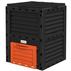 Garden Compost Bin 80 Gallon Outdoor Large Capacity Composter Fast Create Fertile Soil Aerating Box, Orange (title: default title)